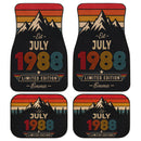 Personalized Retro July 1988 Car Floor Mats