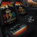 Personalized Retro July 1990 Custom Car Seat Covers Decor Protectors