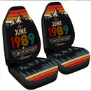 Personalized Retro June 1989 Custom Car Seat Covers Decor Protectors