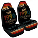Personalized Retro June 1990 Custom Car Seat Covers Decor Protectors