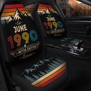 Personalized Retro June 1990 Custom Car Seat Covers Decor Protectors