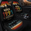 Personalized Retro March 1991 Custom Car Seat Covers Decor Protectors