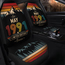 Personalized Retro May 1991 Custom Car Seat Covers Decor Protectors