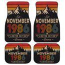 Personalized Retro November 1986 Car Floor Mats