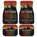 Personalized Retro October 1986 Car Floor Mats