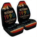 Personalized Retro October 1990 Custom Car Seat Covers Decor Protectors