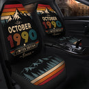 Personalized Retro October 1990 Custom Car Seat Covers Decor Protectors