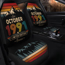 Personalized Retro October 1991 Custom Car Seat Covers Decor Protectors