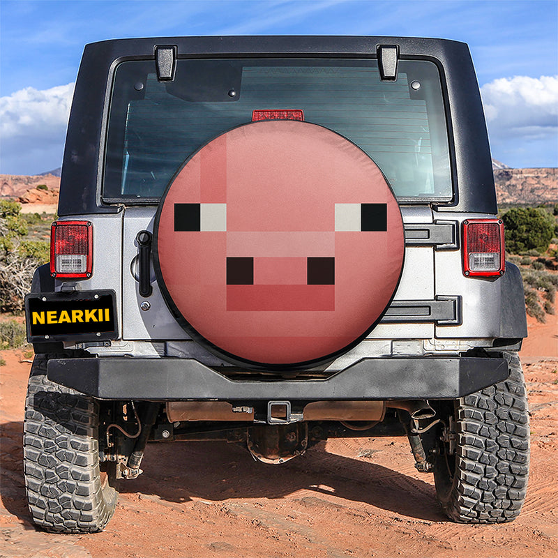 Pig Face Pixel Jeep Car Spare Tire Cover