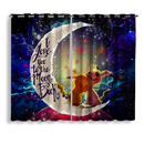 Pikachu Mimikyu Love You To The Moon Galaxy Window Curtain