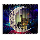 Pikachu Mimikyu Horror Love You To The Moon Galaxy 2 Window Curtain