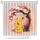 Pikachu Japan Cherry Blossom Japan Shower Curtain