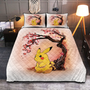 Pikachu Japan Cherry Blossom Quilt Bed Sets