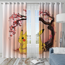 Pikachu Japan Cherry Blossom Window Curtain