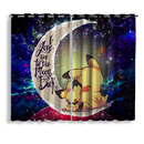 Pikachu Sleep Love You To The Moon Galaxy Window Curtain