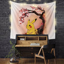 Pikachu Japan Cherry Blossom Tapestry Room Decor