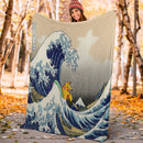 Pikachu Surf The Great Wave Premium Blanket