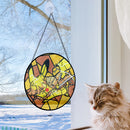 Pikachu Zenitsu Stained Glass Window Hanging Panel Suncatcher
