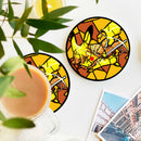 Pikachu Zenitsu Stained Glass Drink Coasters