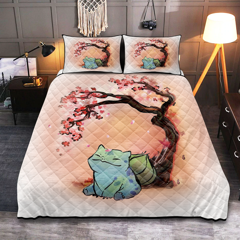 Bulbasaur Cherry Blossom Quilt Bed Sets