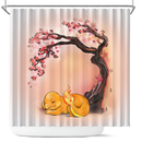Fire Charmander Sleep Cherry Blossom Japan Shower Curtain