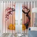 Fire Charmander Sleep Cherry Blossom Japan Window Curtain