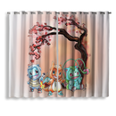 Gen 1 Bulbasaur Charmander Squirtle Japan Style Cherry Blossom Japan Window Curtain