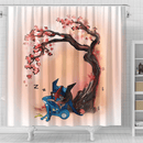 Greninja Sleep Cherry Blossom Japan Shower Curtain