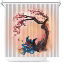Greninja Sleep Cherry Blossom Japan Shower Curtain