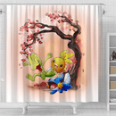 Mudkip Treecko Torchic Cherry Blossom Japan Shower Curtain