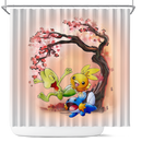 Mudkip Treecko Torchic Cherry Blossom Japan Shower Curtain