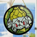 Bulbasaur Round Stained Glass Window Hanging Panel Suncatcher