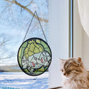 Bulbasaur Round Stained Glass Window Hanging Panel Suncatcher
