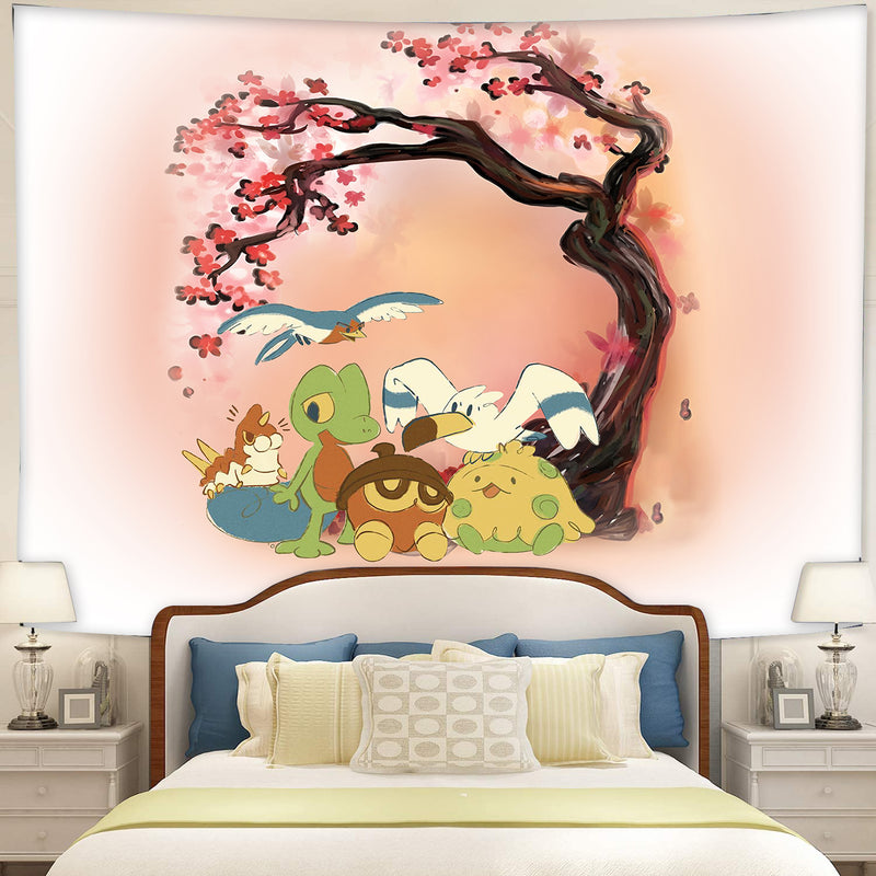 Pokemon Cherry Blossom Japan Style Tapestry Room Decor