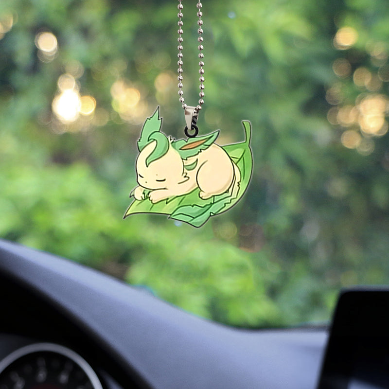 Pokemon Leafeon Sleep Eevee Evolution Car Ornament Custom Car Accessories Decorations