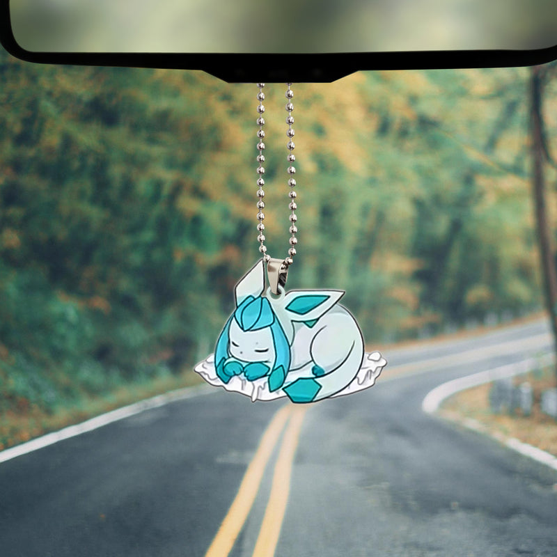 Pokemon Glaceon Sleep Eevee Evolution Car Ornament Custom Car Accessories Decorations