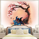 Greninja Sleep Cherry Blossom Tapestry Room Decor
