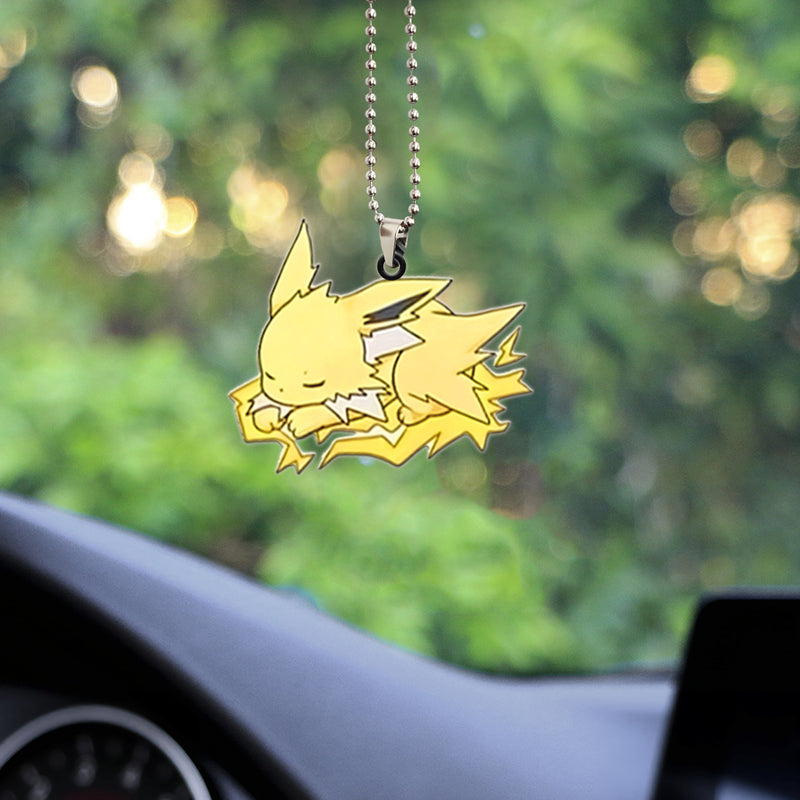 Pokemon Jolteon Sleep Eevee Evolution Car Ornament Custom Car Accessories Decorations