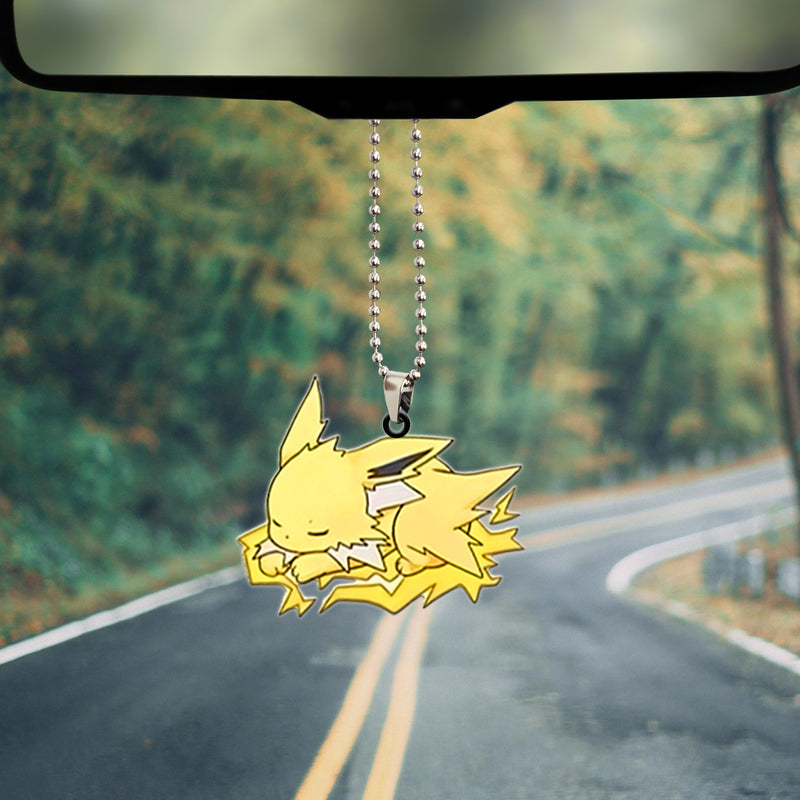 Pokemon Jolteon Sleep Eevee Evolution Car Ornament Custom Car Accessories Decorations