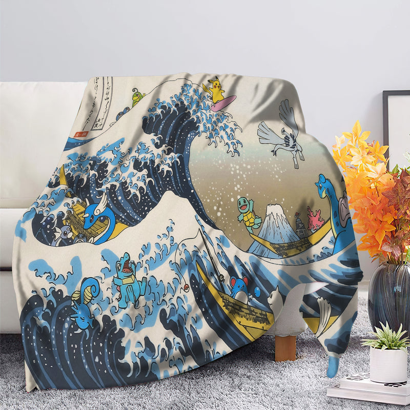 Pokemon The Great Wave Premium Blanket