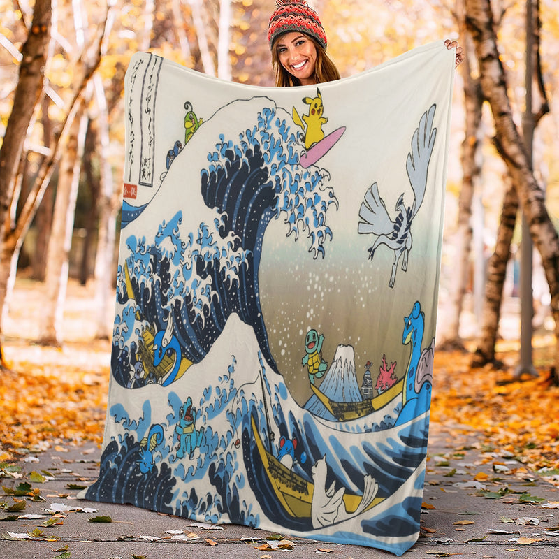 Pokemon The Great Wave Premium Blanket