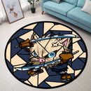 Primeape Inosuke Stained Glass Round Rug