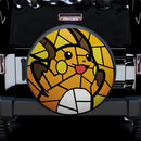 Raichu Stained Glass Car Spare Tire Cover