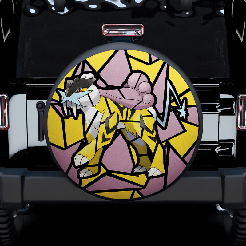 Raiku Pokemon Stained Glass Car Spare Tire Covers Gift For Campers