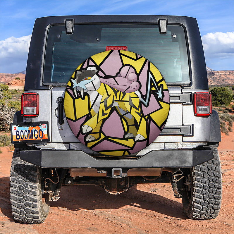 Raiku Pokemon Stained Glass Car Spare Tire Covers Gift For Campers
