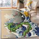 Rayquaza Vs Dyoxic The Great Wave Rectangular Area Rug