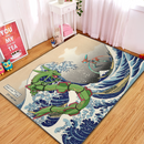 Rayquaza Vs Dyoxic The Great Wave Rectangular Area Rug