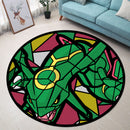 Rayquaza Stained Glass Round Rug