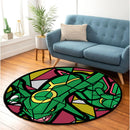 Rayquaza Stained Glass Round Rug