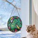 Rayquaza Round Stained Glass Window Hanging Panel Suncatcher